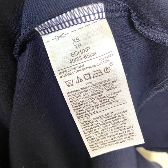 Banana Republic Ruffle Hem Tee Shirt | Navy | Size XS - Picture 8 of 8